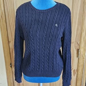 Ralph Lauren Navy Cable Knit Sweater
